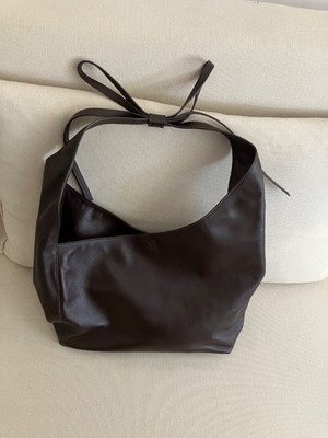 Reformation Shoulder Bag Smooth Leather Dark Brown Roomy Excellent Condition
