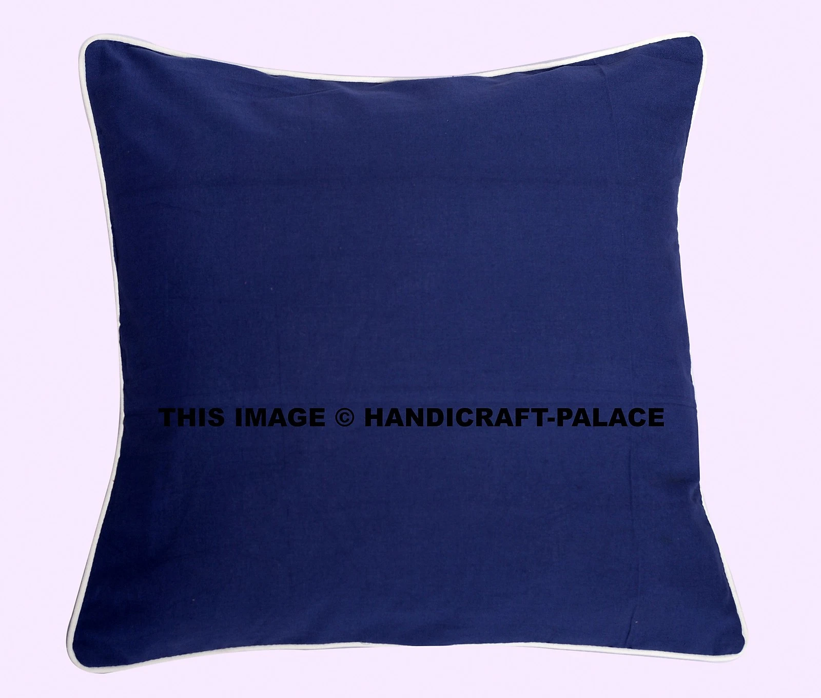 Indien Blue Plain Cotton Pillow Case Cushion Covers Sofa Throw Couch Decor 16"