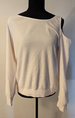 New Fabulous Young & Broke sz M Jacee Velour Cold Shoulder Cut Out Top 4571