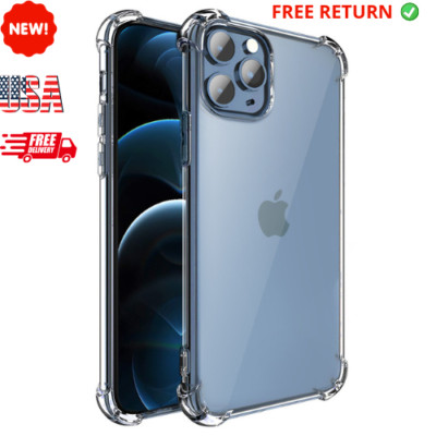 For Apple Iphone 13/12 /Pro/Max Soft TPU Clear Transparent Shockproof Slim Case