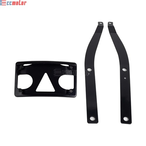 For Harley Fat Bob FXFB FXFBS Curved Relocation License Plate Mount w/ LED Frame - Picture 6 of 12
