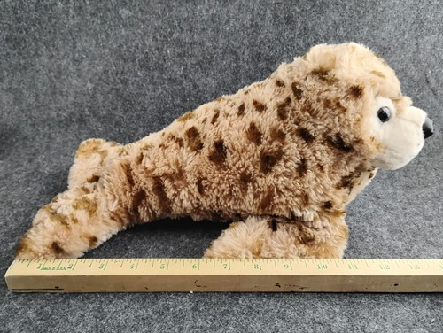 Petting Zoo Seal Plush Stuffed Animal Tan Brown Soft Toy Spotted Speckled 14" - Picture 9 of 12