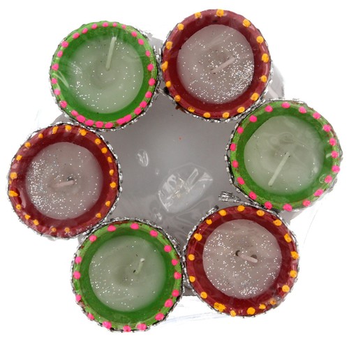 Indian Clay Diya Diwali Wax Candle Lamp Pot Hindu Festival Home Decoration 6x - Picture 18 of 27
