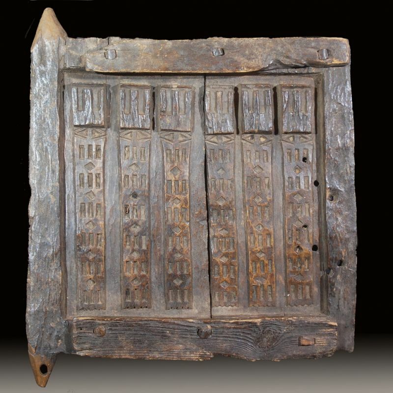 DOGON AFRICAN DOOR  DEEP CARVINGS IN RELIEF - MALI                              