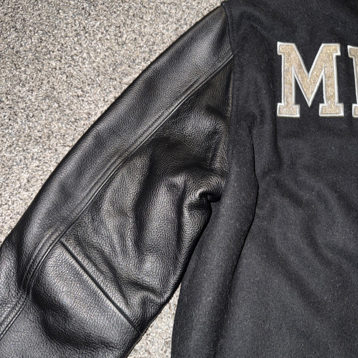 Nike Destroyer Varsity Jacket Leather Sleeves MMXV Mens Sz M Great