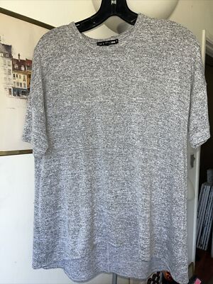 Rag & Bone Jeans Women s Knit Gray Short Sleeve Hi Lo  Knit Top Stretch Size M