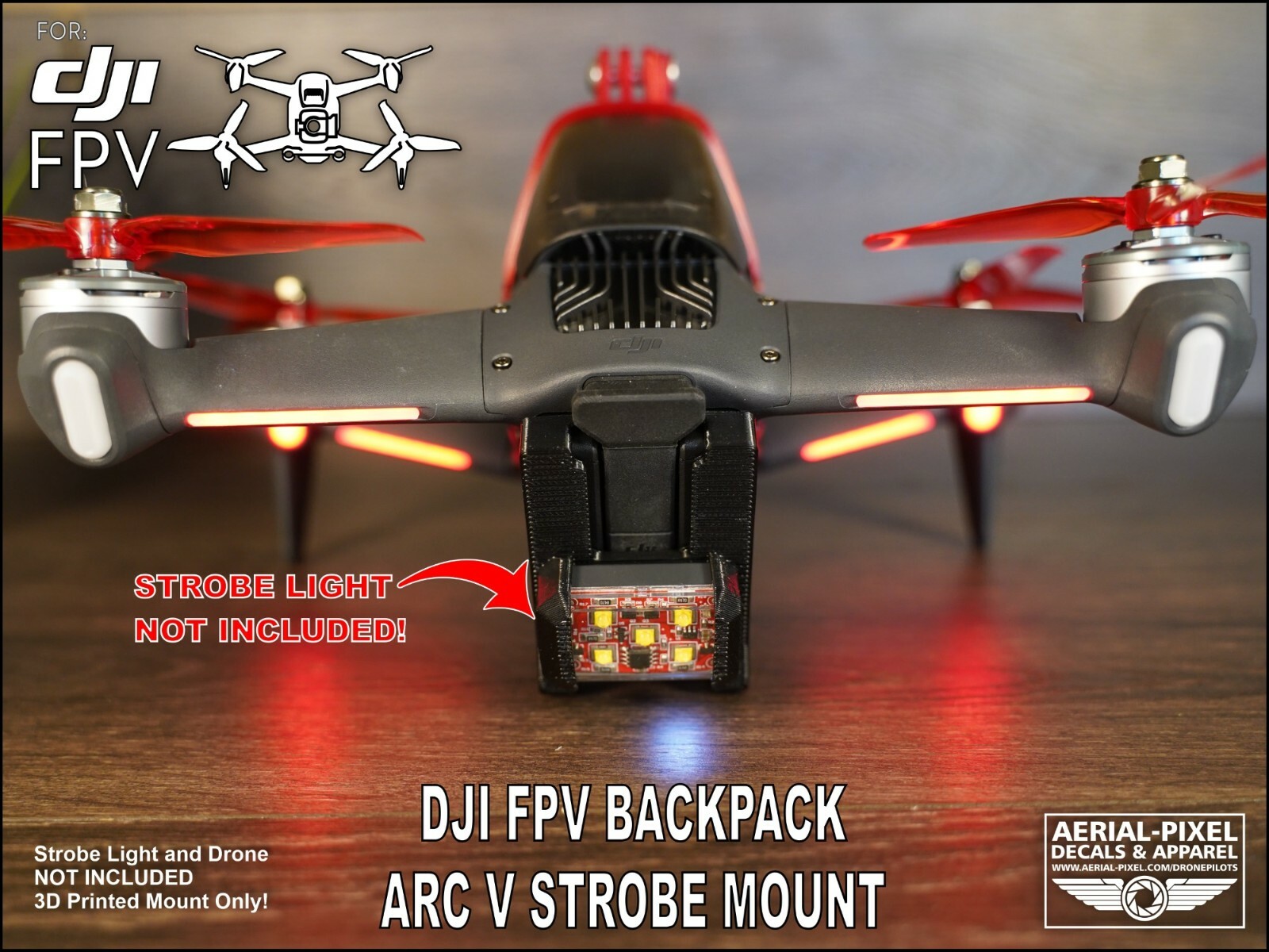 DJI FPV Drone Strobe Mount and Battery Protector for Firehouse Technology ARC V-image