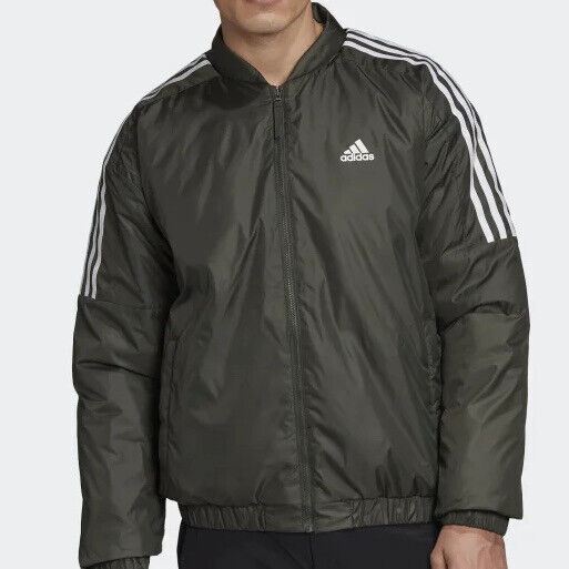 Adidas Essentials Insulated Bomber Jacket Men’s Size L Large Full Zip