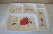 Anacapa 1987 Melamine Ware Children's Divided Plate Tray No. 905-1 Vintage