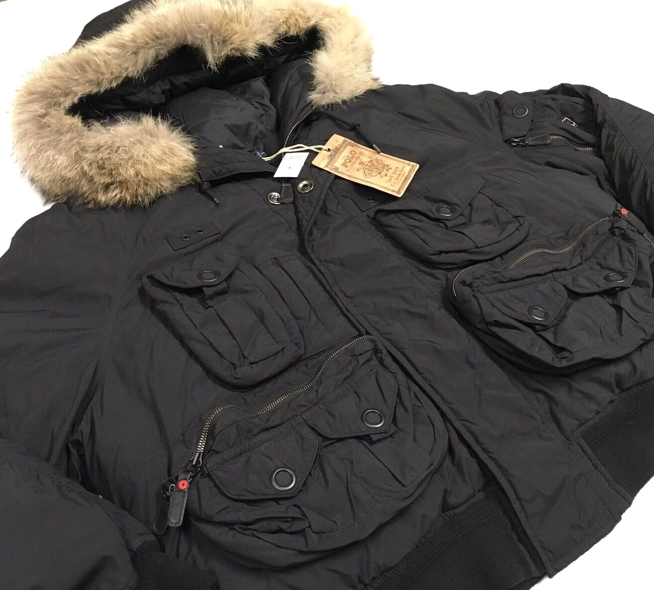 VTG Polo Ralph Lauren Coyote Fur Military US Army Flight Bom