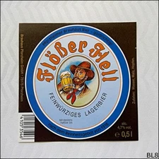 Pforzheimer Brauhaus Bier Flosser Hell Feinwurziges Lagerbier Beer Label (BL8)
