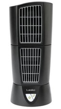 Mini ventilador de torre de viento personal oscilante negro de escritorio de 14" control de 3 velocidades