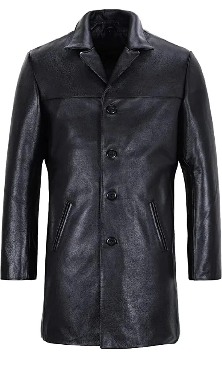 Mens leather car clearance coat