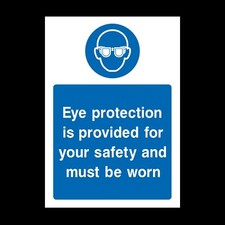 Eye Protection Safety Plastic Sign OR Sticker - A6 A5 A4 (MPPE26)