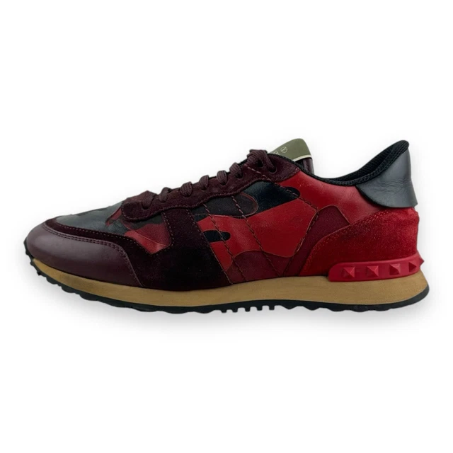VALENTINO ROCKRUNNER Red/Black Camo Men's Trainers Size UK 6 EU 40