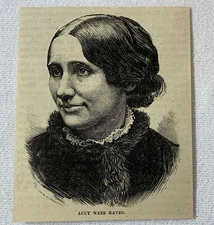 1877 magazine engraving ~ LUCY WEBB HAYES