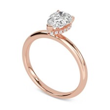 1.50Ct Pear Cut Moissanite Diamond Women's Engagement Ring 14K Rose Gold Plated