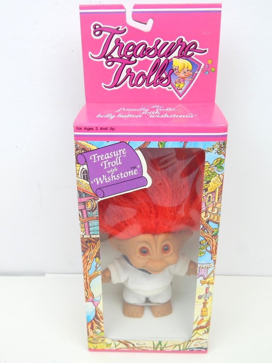 Treasure Troll w/ Wishstone Ace Novelty Red Hair Preppy Boy Sealed