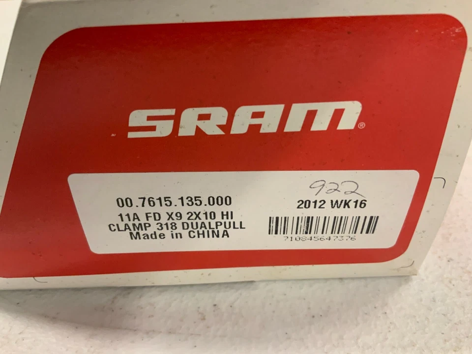 New old stock, SRAM X9 2x10 high clamp, dual pull, front derailleur - Image 3 of 4