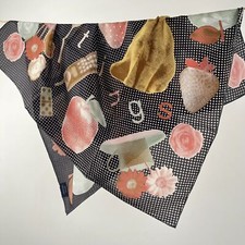 New Boutique 12 Momme Mulberry Silk Double Crepe Breathable Print Scarf 65cm