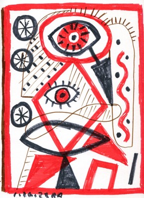 figure study ink 12inx9in - by ronald allen  2024  /  e325