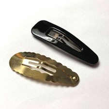 Metal Snap Slide Side Hair Clip Hold Barrette Pin Gold Women VTG Made in France