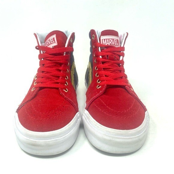 Vans Old Skool High Top Captain Marvel Blue Red Gold Womens 6.5 thumbnail 3