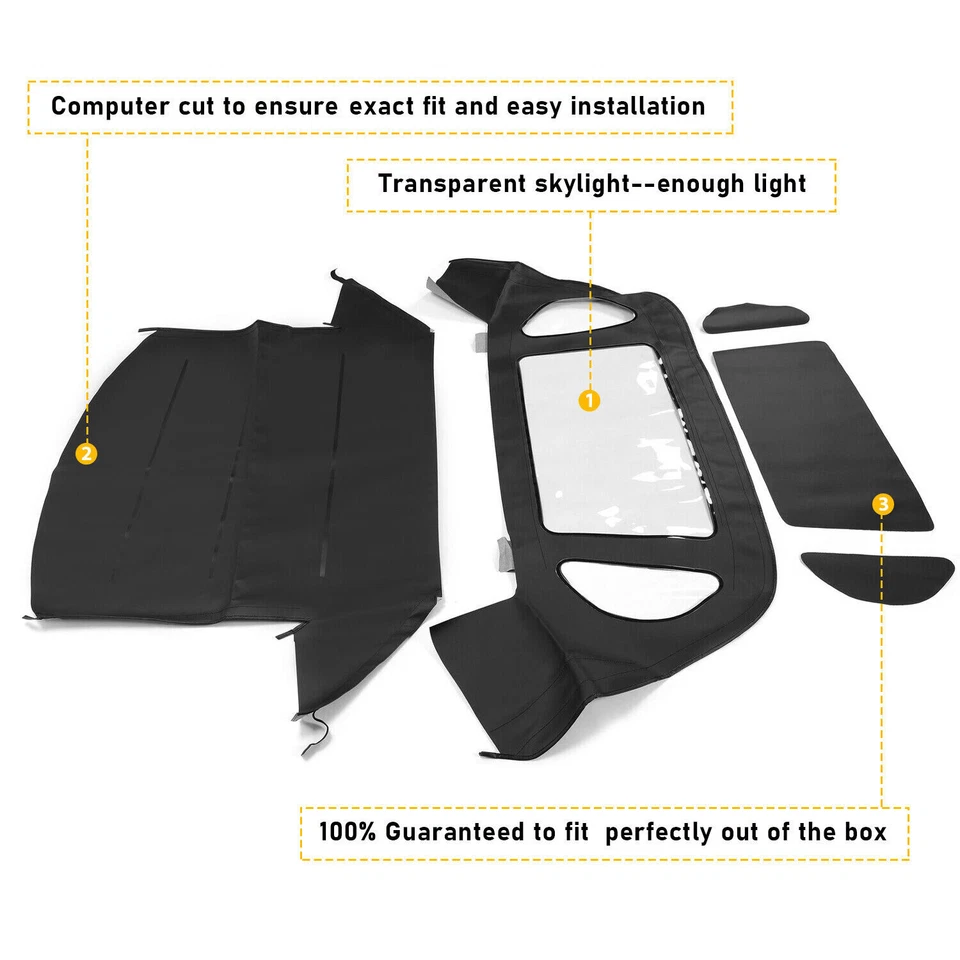 适用于:1990 - 02 梅赛德斯 - 奔驰 R129 SL 软上衣带塑料窗,帆布乙烯基 — 第 3/4 张图片
