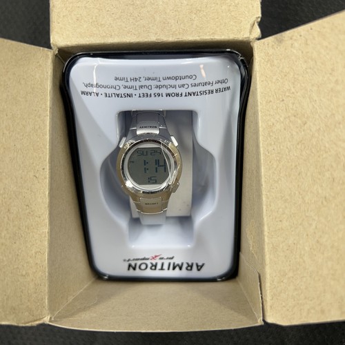 Women's 45/7012SIL Digital Chronograph Silver-Tone Resin Strap Watch H4
