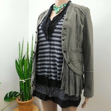 Jolt Jacket Long Sleeve Button Accent Olive Army Military Green 39831 Women's M