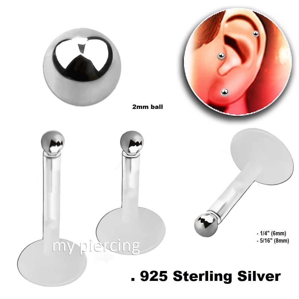 Stachelkleid Labret En Acier 316L, Bioflex, Zircone, Push-in