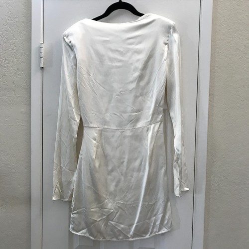 NWT Revolve Gauge81 Barbosa Long Sleeve White Draped Satin Mini Dress S - Picture 6 of 13