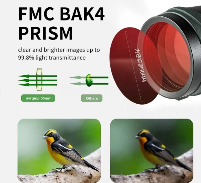 12X50 Outdoor Waterproof ED Telescopes Monocular Handheld HD Bird Watching - Image 2 of 4