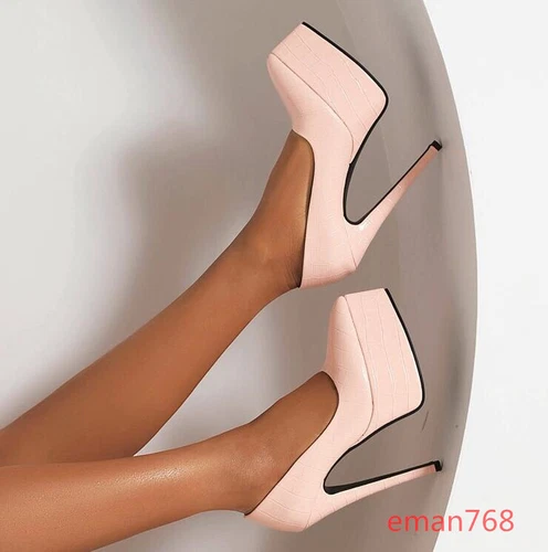 Fashion Women Platform High Heels Pumps PARTY Dress Shoes Stiletto Big Size 5-16 - Picture 13 of 23
