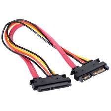 1FT 15 7 Pin SATA Extension Cable Male to Female Data and Power for HDD SSD