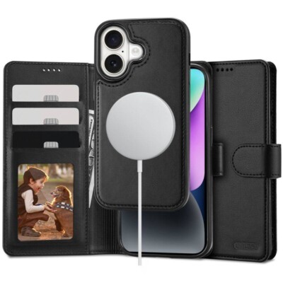 Für Apple iPhone 16 - Handy Tasche Hülle Case Wallet Etui TECH MagSafe 2 in 1