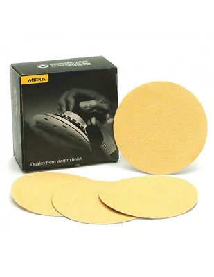 Mirka Gold 77mm Sanding Discs 3" P80 - P800 Velcr (no holes)