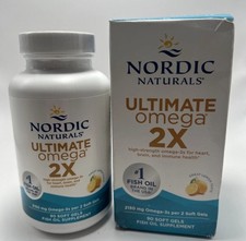 Nordic Naturals Ultimate Omega 2X 2150mg Lemon Flavor 90 Soft Gels EXP 2027