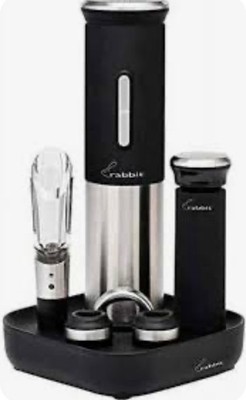 Rabbit Electric Wine Set 8-Piece Electric Corkscrew, Bottle Opener, Aerator