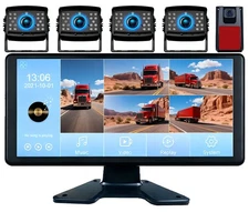 10.36" IPS RV Trailer Touchscreen Monitor DVR 5-Ch 1080P  Backup Camera System