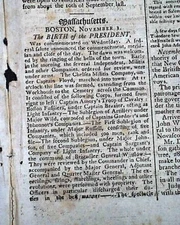 General ALEXANDER HAMILTON Trenton New Jersey Quasi-War era 1799 old Newspaper