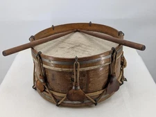 Antique Drum Rope Tension, Leather Tension Straps and Drumsticks (Civil War?)