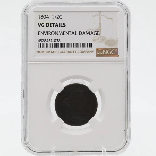 1804 Liberty Half Cent VG DETAILS NGC Environmental Damage Philadelphia