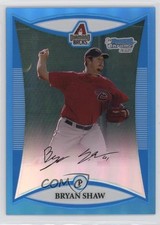 2008 Bowman Draft Prospects Chrome Blue Refractor 91/99 Bryan Shaw #BDPP44 sh7