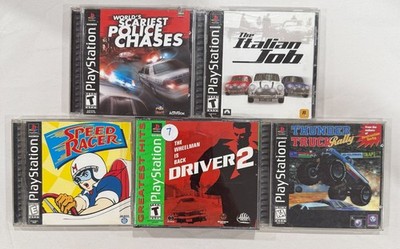 PlayStation 1 - 5 Games Lot - Speed Racer, World's Scariest Police Chases