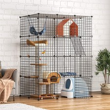 3-Tier Cat Cage Indoor Removable Metal Wire Playpen for 1-2 Cats