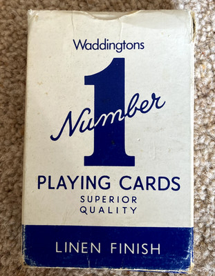 Waddingtons ''Number 1'' Set Spielkarten, Vintage, Leinenoptik