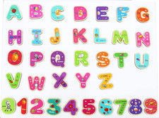 Wooden Magnetic Letters and Numbers - Fridge Magnets for Kids- Alphabet Letter a
