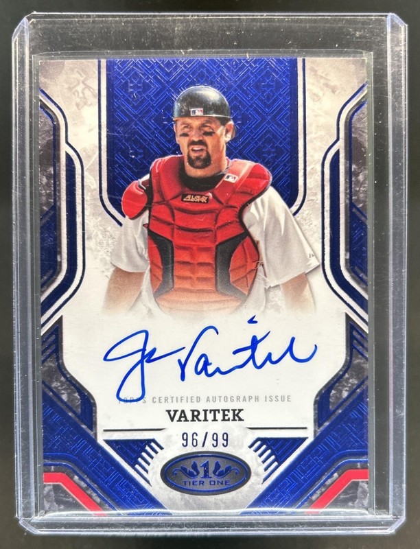 2025 Topps Tier One Jason Varitek Prime Performers Auto Blue Foil #/99 Red Sox