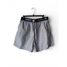 Mens Tommy Hilfiger Logo Waistband Lined Swim Trunk Shorts Size L Blue White